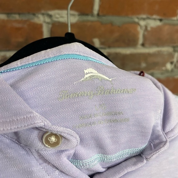 Tommy Bahama Lavender Polo Shirt Size L - Picture 7 of 7